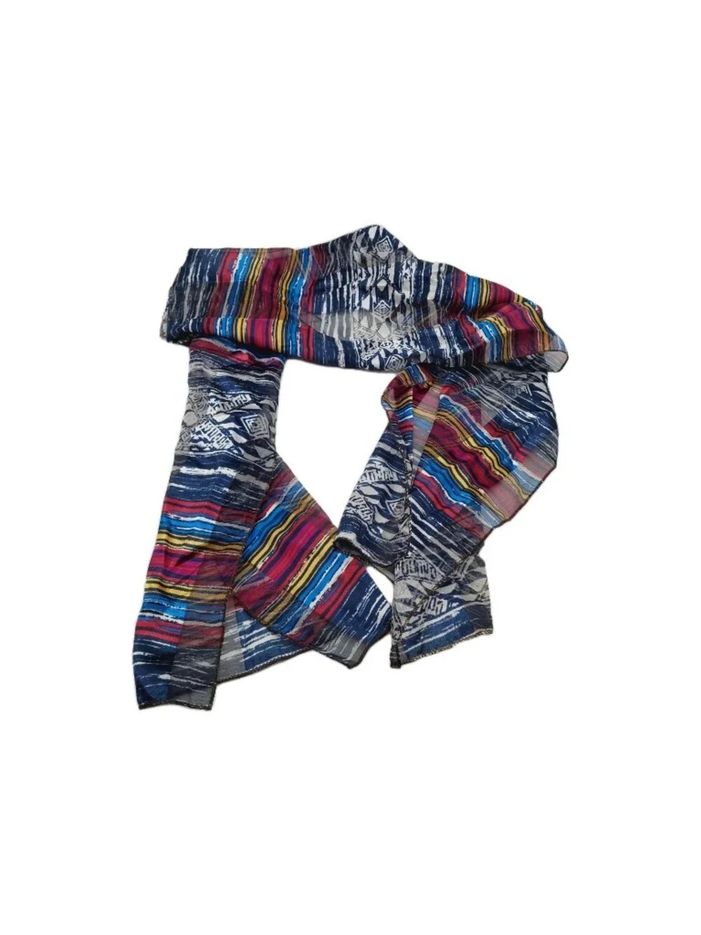 Blue Red Striped Geometric Multi-colored Scarf Rectangle 13